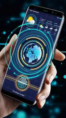 Play Clock weather fingerprint lock screen for prank