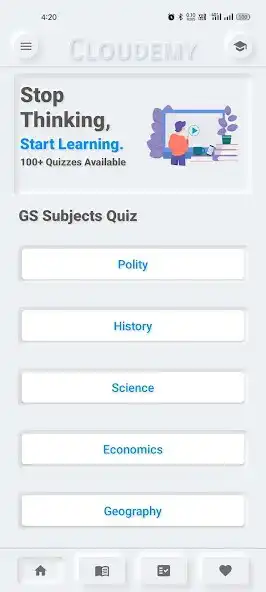 Play Cloudemy Quiz App for IAS/PCS as an online game Cloudemy Quiz App for IAS/PCS with UptoPlay