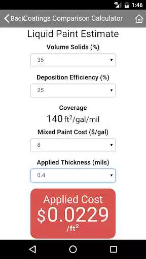 Play Coatings Comparison Calculator as an online game Coatings Comparison Calculator with UptoPlay