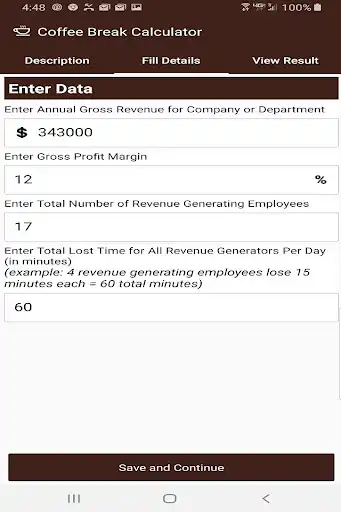 Play Coffee Break Calculator For Lost Revenue as an online game Coffee Break Calculator For Lost Revenue with UptoPlay