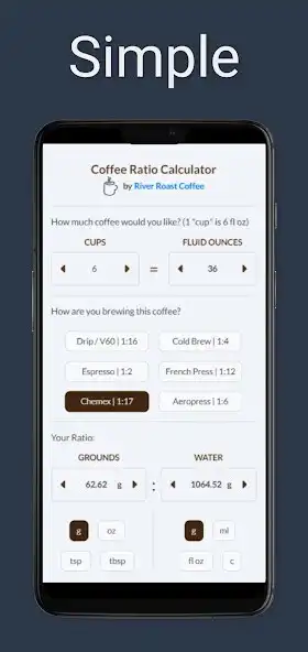 Play Coffee Ratio Calculator  and enjoy Coffee Ratio Calculator with UptoPlay