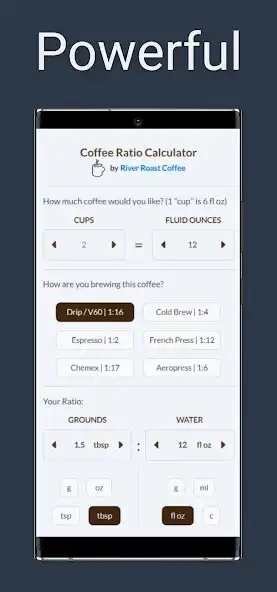 Play Coffee Ratio Calculator as an online game Coffee Ratio Calculator with UptoPlay