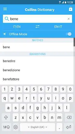 Play Collins English<>Italian Dictionary as an online game Collins English<>Italian Dictionary with UptoPlay