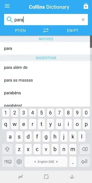 Play Collins English<>Portuguese Dictionary