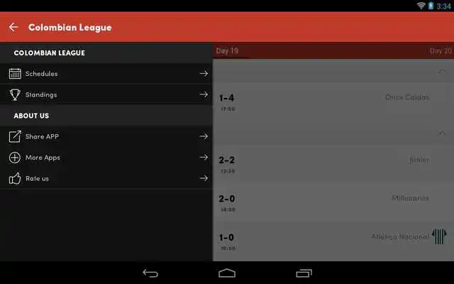 Play Colombian league live scores