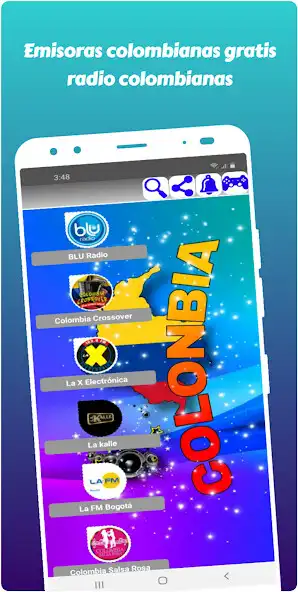 Play Colombian radios  and enjoy Colombian radios with UptoPlay