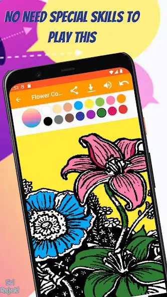 Play ColorBit Flower Coloring Book as an online game ColorBit Flower Coloring Book with UptoPlay