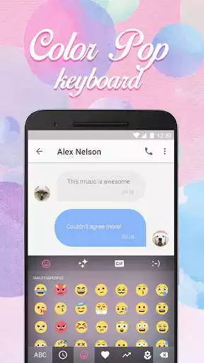Play Color Bubble Pop Emoji Keyboard Theme