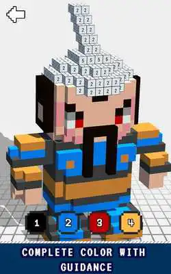 Play Color by Number 3D : Voxel Coloring, Unicorn 3D