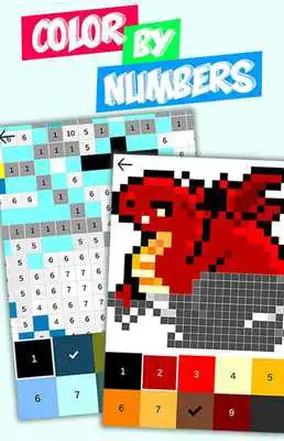 Color by Number Pixel Art Sandbox Coloring Book online game with UptoPlay