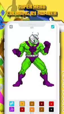 Color By Number Superhero Coloring Book Pixel Art online game with UptoPlay