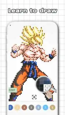 Play Color by Number - Super Saiyan Sandbox Pixel