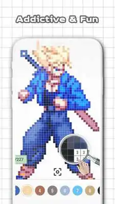 Play Color by Number - Super Saiyan Sandbox Pixel