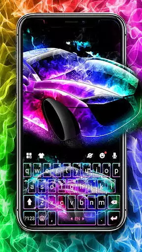 Play Color flame Sports Car Keyboard