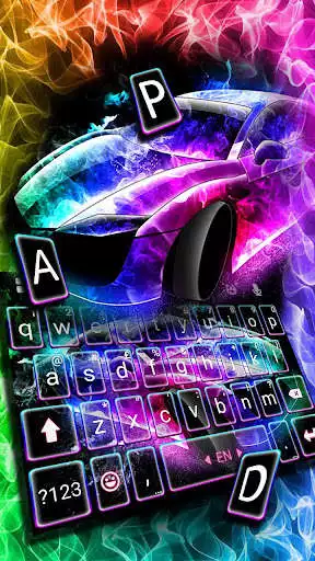 Play Color flame Sports Car Keyboard
