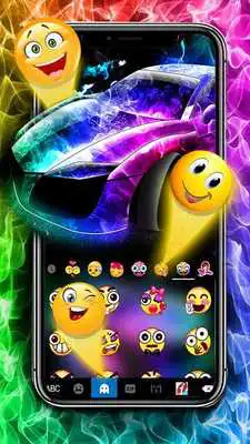 Play Color flame Sports Car Keyboard