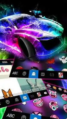 Play Color flame Sports Car Keyboard