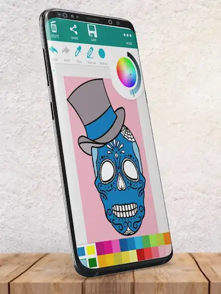 Play ColorFly - Skull ColorBook as an online game ColorFly - Skull ColorBook with UptoPlay