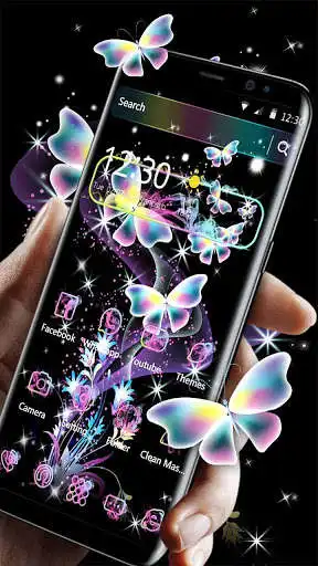 Play Colorful Neon Butterfly Theme