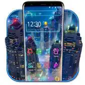 Free play online Colorful Neon Foggy Night City Theme APK