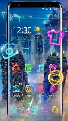 Play Colorful Neon Foggy Night City Theme Play Colorful Neon Foggy Night City Theme