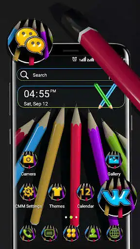 Play Colorful Pencil Theme Launcher  and enjoy Colorful Pencil Theme Launcher with UptoPlay
