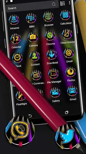 Play Colorful Pencil Theme Launcher as an online game Colorful Pencil Theme Launcher with UptoPlay