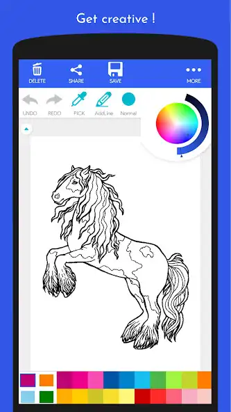 Play ColorFun: Horses Coloring Book as an online game ColorFun: Horses Coloring Book with UptoPlay