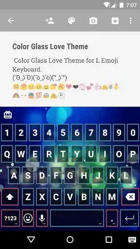 Play APK Color Glass Love EmojiKeyboard  and enjoy Color Glass Love EmojiKeyboard with UptoPlay com.kkkeyboard.emoji.keyboard.theme.ColorGlassLove
