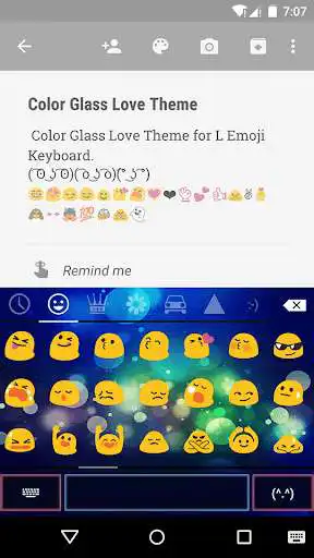 Play APK Color Glass Love EmojiKeyboard  and enjoy Color Glass Love EmojiKeyboard with UptoPlay com.kkkeyboard.emoji.keyboard.theme.ColorGlassLove