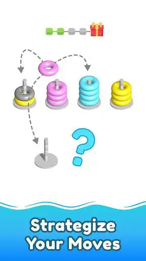 Play Color Hoop stack: 3D sort game as an online game Color Hoop stack: 3D sort game with UptoPlay