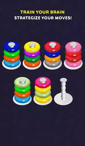Play Color Hoop Stack Puzzle - Sort as an online game Color Hoop Stack Puzzle - Sort with UptoPlay