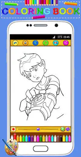 Play Coloring Ben I0 Color & Draw as an online game Coloring Ben I0 Color & Draw with UptoPlay
