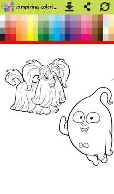 Play coloring book for halloween vampire girle
