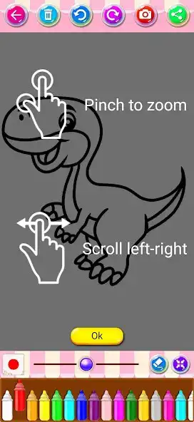 Play Coloring Dinosaurs Ancient as an online game Coloring Dinosaurs Ancient with UptoPlay