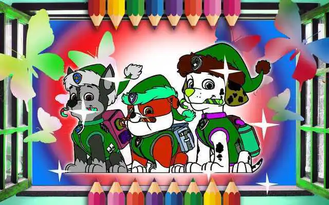 Play Coloring Game for Paws Puppies