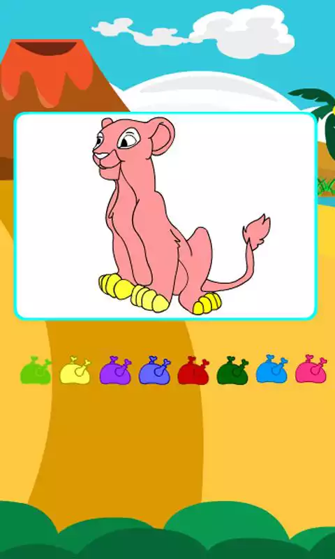 Play Coloring Game-Proud Lion