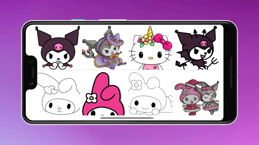 Play Coloring Kuromi and Melody  and enjoy Coloring Kuromi and Melody with UptoPlay