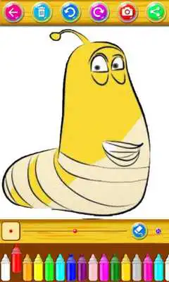Play Coloring Larva Pages Cartoon Hero