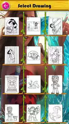 Play coloring moana of vaiana princess