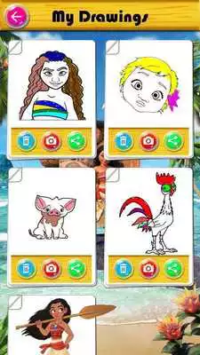 Play coloring moana of vaiana princess
