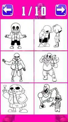 Play coloring underttal sans for fans