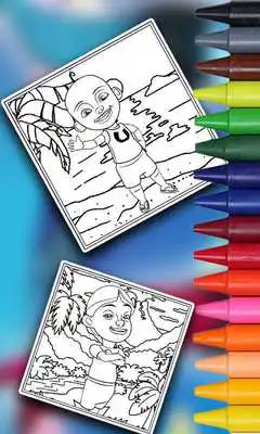 Play Coloring Upin Kids Drawing Book