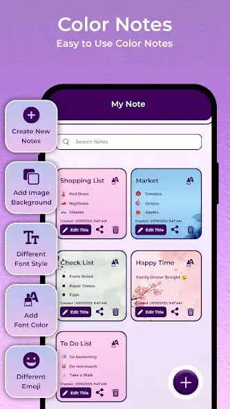 Play Color Notepad - Notes  Lists as an online game Color Notepad - Notes  Lists with UptoPlay