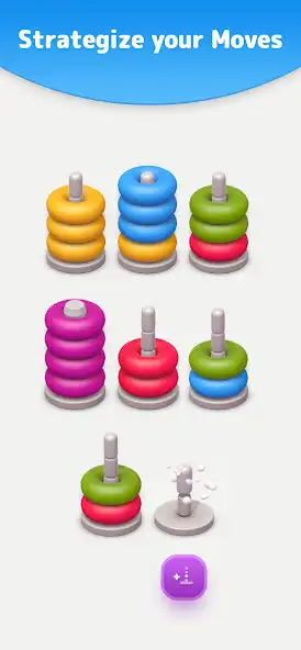 Play Color Sort 3D — Hoop Stack as an online game Color Sort 3D — Hoop Stack with UptoPlay