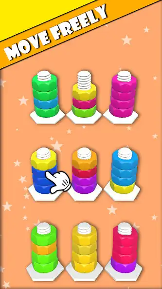 Play Color Sort Game 3D: Nut  Bolt as an online game Color Sort Game 3D: Nut  Bolt with UptoPlay