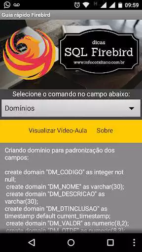 Play APK Comandos SQL Firebird  and enjoy Comandos SQL Firebird with UptoPlay appinventor.ai_danegd.GuiaFirebird_REF