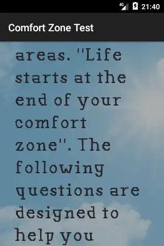 Play Comfort Zone Test as an online game Comfort Zone Test with UptoPlay
