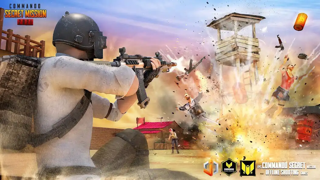 Play Commando Shooting Gun Games 3D as an online game Commando Shooting Gun Games 3D with UptoPlay