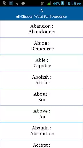 Play APK Common Word English to French  and enjoy Common Word English to French with UptoPlay com.commonwordsEtoF.Etofrench